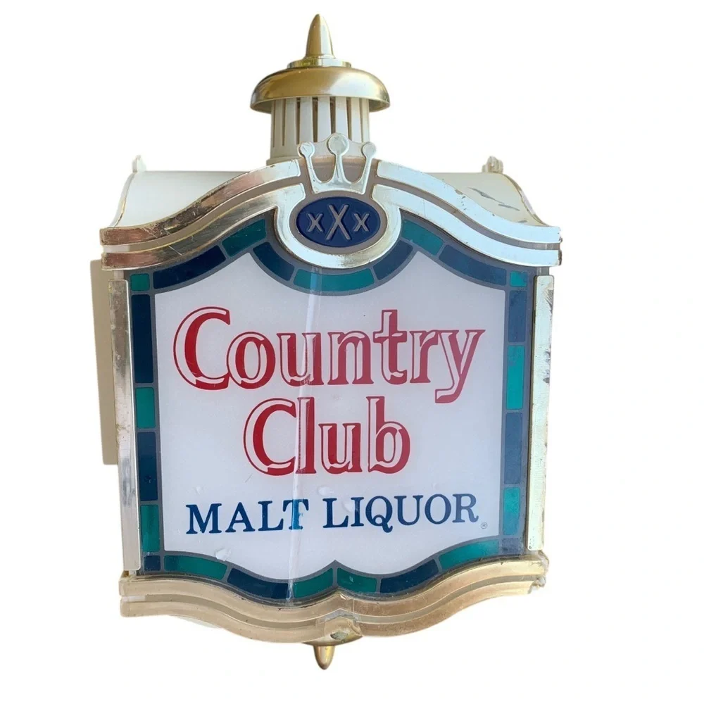 Vintage 1970's Country Club XXX Malt Liquor Lighted Beer Sign Pearl Brewing Co